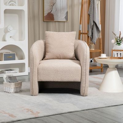 Vinci 1-Seater Fabric Accent Chair - Beige - With 2-Year Warranty